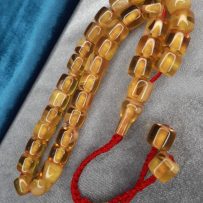 Necep Benzetme Özel ip Örgü Dizayn Havşadiyelik Sarı Renk Kehribar MTKST70