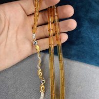 Kaplama Püskül Dizayn Sarı Şeffef Kesme Kehribar MTKST43