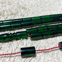 Yeşil Siyah Abdullah Karataş Usta işçilikli Kesme Kehribar MTKST28