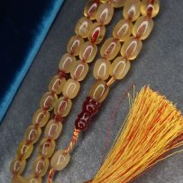 Osmanlı Benzetme Çubuk Malzeme Sıkma Kehribar Kat Kat İpe Dizilmiş Hareli Yapıya Sahip Ip Püskül Dizayn