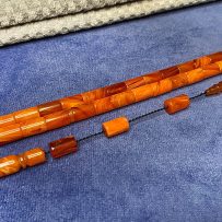 Kırmızı Turuncu Hareli Kesme Kehribar MTKST118