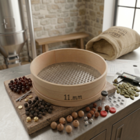 Ahşap Delikli Sac Elek - Kalbur 11 MM