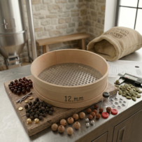 Ahşap Delikli Sac Elek - Kalbur 12 MM