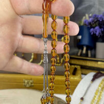 Sarı Şeffaf Gümüş Püsküllü Ateş Kehribar (1261)