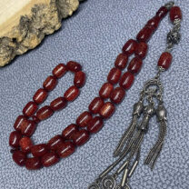 imli Kırmızı Ateş Kehribar Tesbih – Özel Dizayn Püskül (Eski Ürün) | Kod: 1013-14