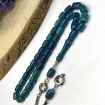 Turkuaz & Mavi Eski Katalin Tesbih (1187) – Nostaljik Renkli, Şık Koleksiyonluk Model