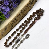 Damla Model Yeşil Ateş Kehribar Tesbih (1130) – Şık ve Parlak Tasarım